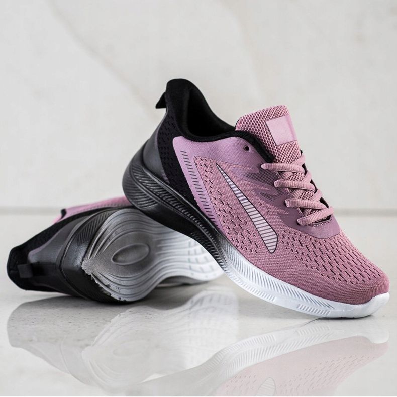 Bona Sneakers traforate per la primavera nero viola rosa 1