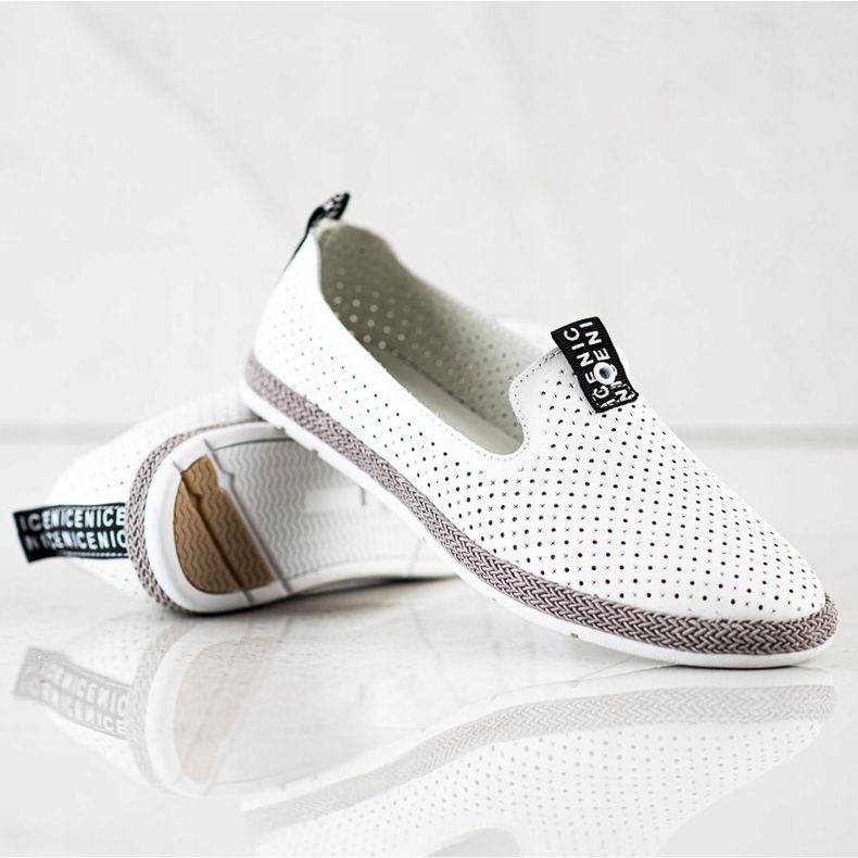 Filippo Slip in pelle casual bianca 1