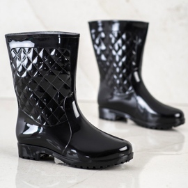 SHELOVET Stivali di gomma trapuntati alla moda nero 1