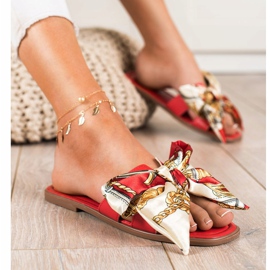 Seastar Pantofole Eleganti Con Fiocco Decorativo rosso 1