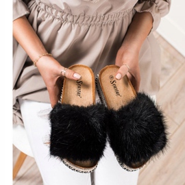 Seastar Pantofole alla moda su una piattaforma decorativa nero 2