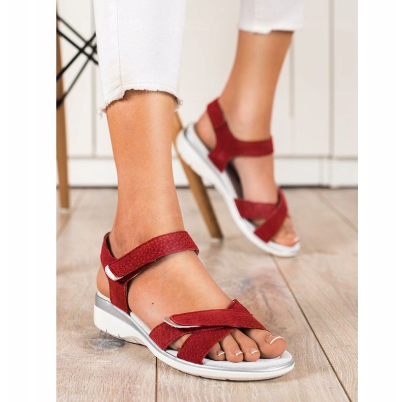 VINCEZA Sandali Velcro rosso 2