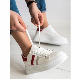 SHELOVET Sneakers Con Inserti In Camoscio bianco 2