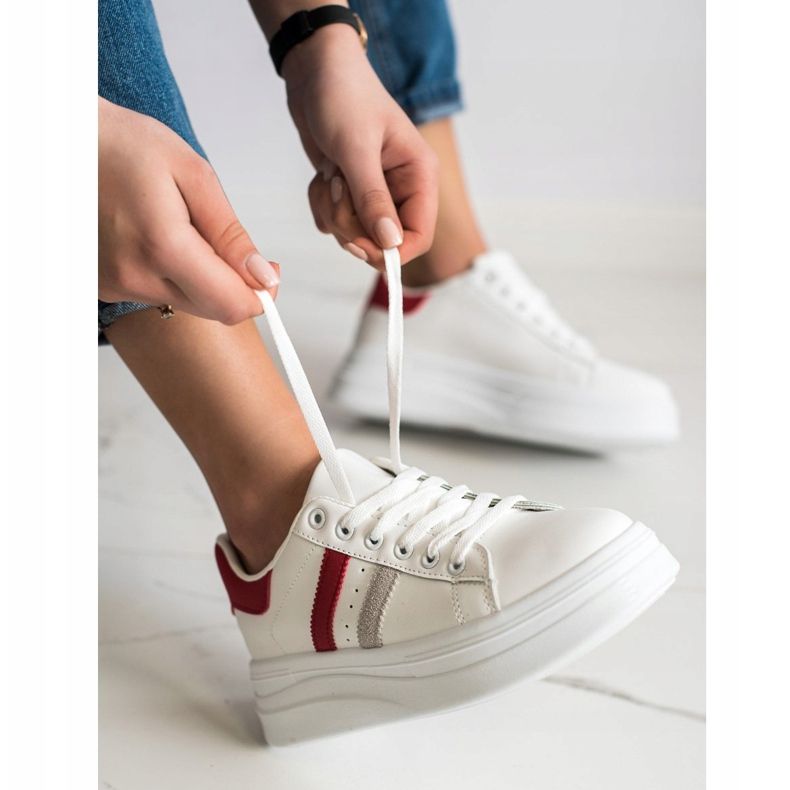 SHELOVET Sneakers Con Inserti In Camoscio bianco 2