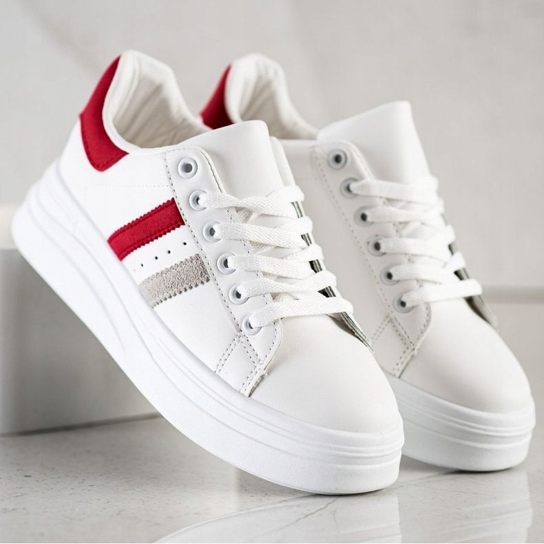 SHELOVET Sneakers Con Inserti In Camoscio bianco 1
