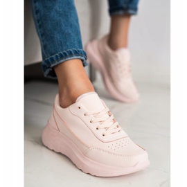 SHELOVET Sneakers classiche in ecopelle rosa 2