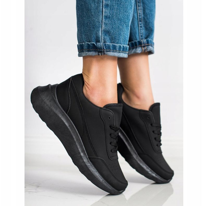 SHELOVET Sneakers classiche in ecopelle nero 1