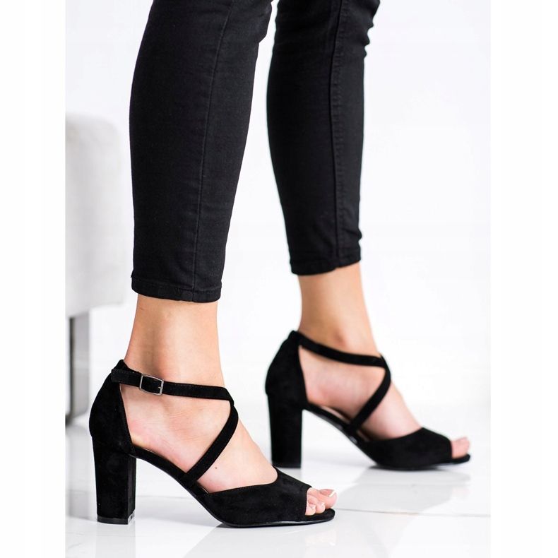 Sandali VINCEZA in camoscio nero 1