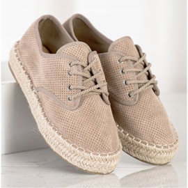 SHELOVET Espadrillas in camoscio beige 2