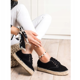 SHELOVET Espadrillas in camoscio nero 2