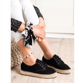 SHELOVET Espadrillas in camoscio nero 1