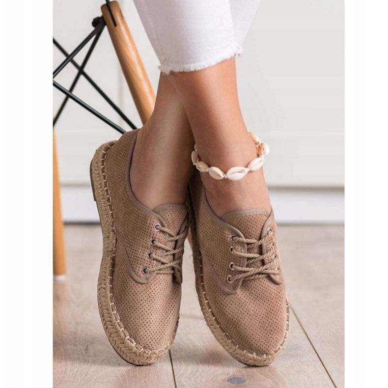 SHELOVET Espadrillas in camoscio marrone 1