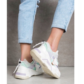 SHELOVET Scarpe da ginnastica colorate alla moda bianco multicolore 2