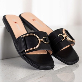 Seastar Pantofole Eleganti Con Ornamento nero 1