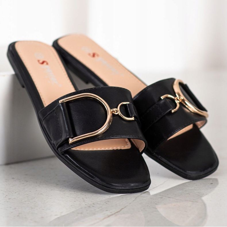 Seastar Pantofole Eleganti Con Ornamento nero 1