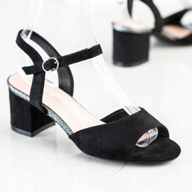 Sandali neri su una barra Sergio Leone nero 1