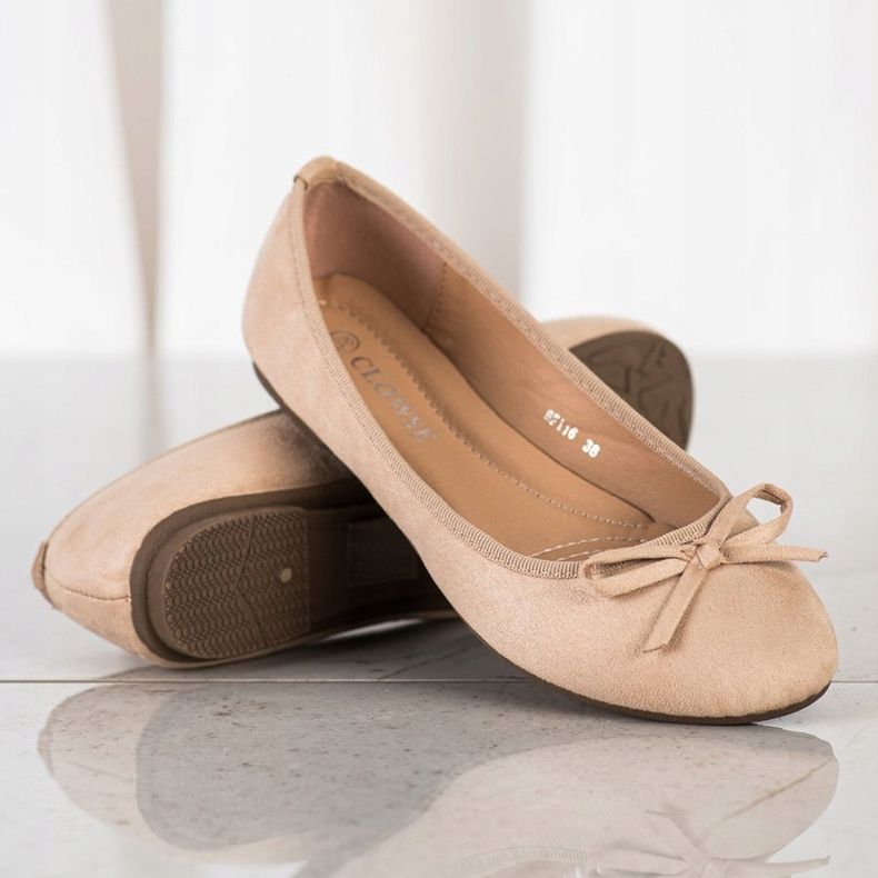Clowse Ballerina Classica In Pelle Scamosciata beige 1