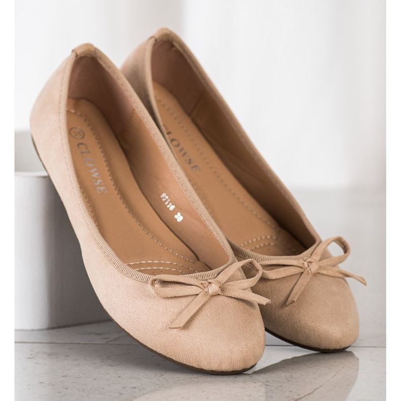 Clowse Ballerina Classica In Pelle Scamosciata beige 2