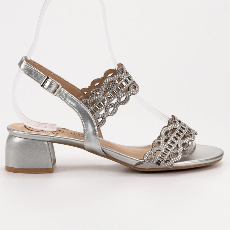 Kylie Sandali eleganti con tacco alto grigio 2