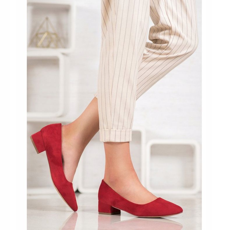 SHELOVET Décolleté con tacco piatto rosso 1