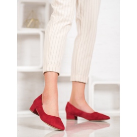 SHELOVET Décolleté con tacco piatto rosso 2