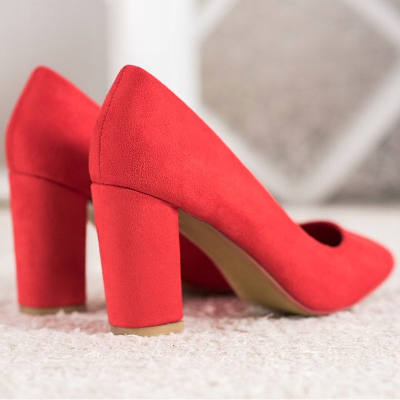 SHELOVET Décolleté rosse con pelle scamosciata rosso 1