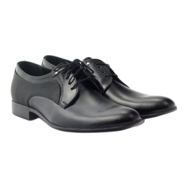 Tur Scarpe da uomo in pelle classica 296 nero 4