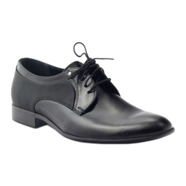 Tur Scarpe da uomo in pelle classica 296 nero 1