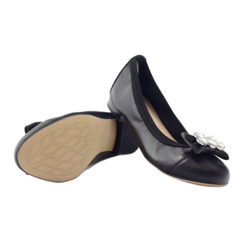 Ballerine femminili con arco e cristalli 1402 Gamis nero 3