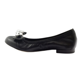 Ballerine femminili con arco e cristalli 1402 Gamis nero 2