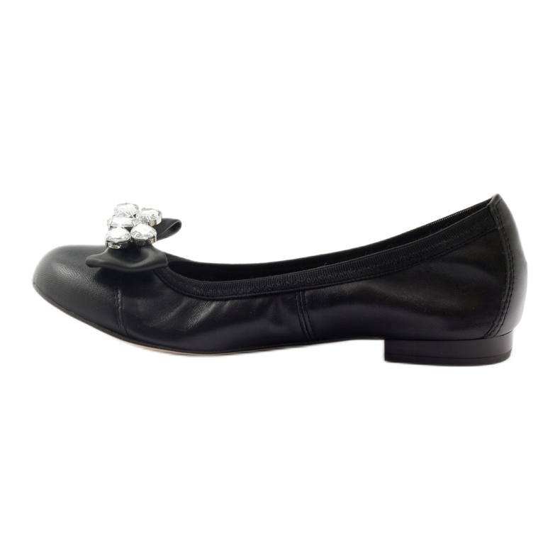 Ballerine femminili con arco e cristalli 1402 Gamis nero 2