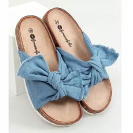 Pantofole blu WS11 L.BLUE in sughero di cotone 1