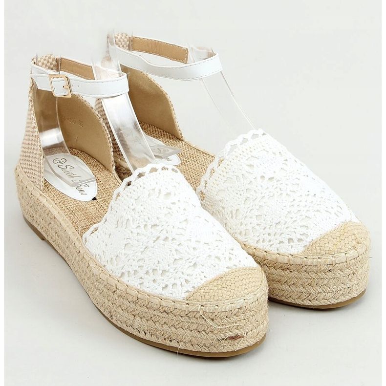 Espadrillas in pizzo bianco 888-85 Bianco bianca 1