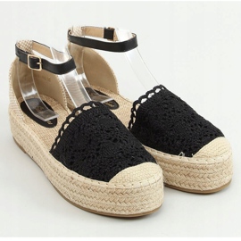 Espadrillas in pizzo nere 888-85 Black nero 1