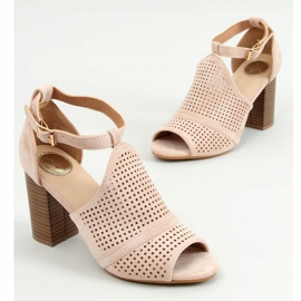 Sandali beige open toe con tacco CZ-10220 Beige 1