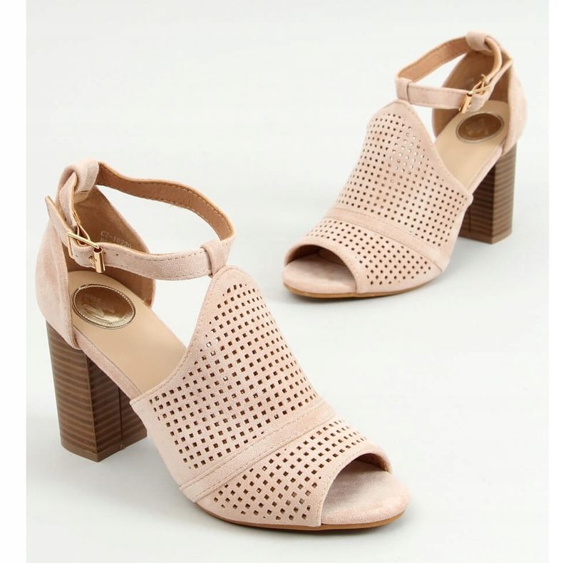 Sandali beige open toe con tacco CZ-10220 Beige 1