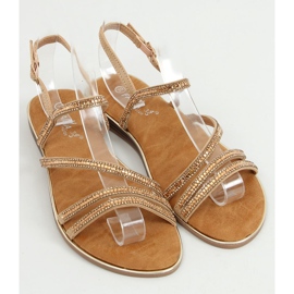 Sandali con zirconi dorati SM0023 Gold d'oro 1