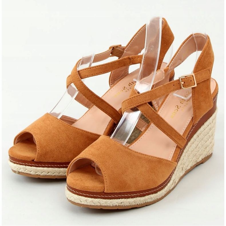 Open toe cammello FG19 Espadrillas cammello marrone 1