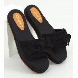 Pantofole espadrillas nere con fiocco 266 Black nero 1