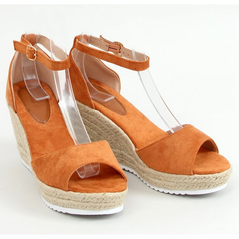 Sandali espadrillas su zeppe cammello 888-89 Camel marrone 1
