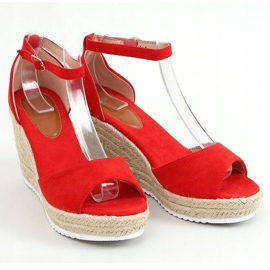 Sandali rossi espadrillas su zeppe 888-89 Red rosso 1
