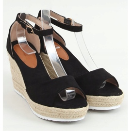 Sandali neri espadrillas su zeppe 888-89 Black nero 1