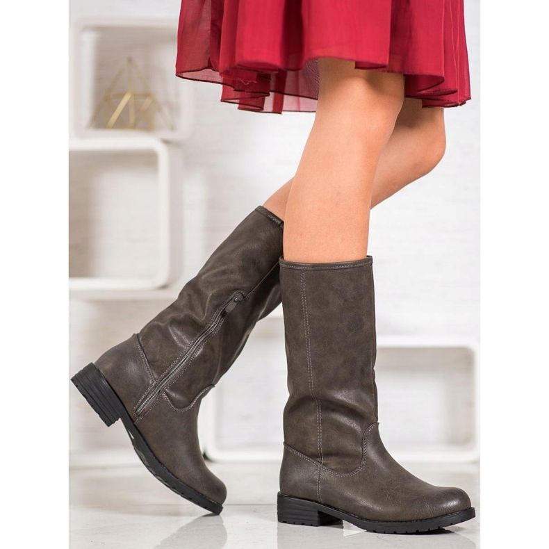 SDS Stivali Comodi Con Ecopelle marrone 1