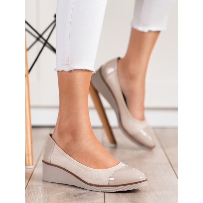 VINCEZA ballerine con zeppa beige 2