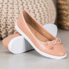 SHELOVET Ballerine in ecopelle marrone 1
