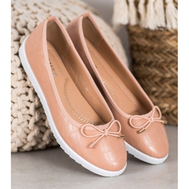 SHELOVET Ballerine in ecopelle marrone 2