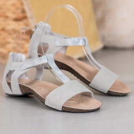 VINCEZA sandali in pelle grigio 1