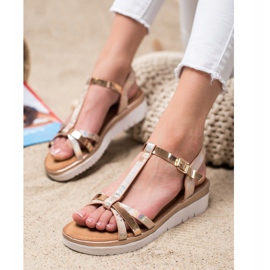 Small Swan Sandali Con Effetto Holo d'oro 2