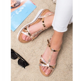 Small Swan Sandali Con Effetto Holo d'oro 1