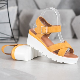 Weide Sandali alla moda giallo 1